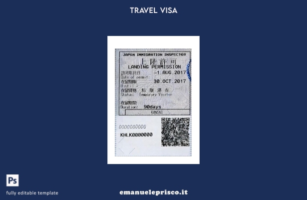 modello di ispettore dell'immigrazione giapponese in stile verificato